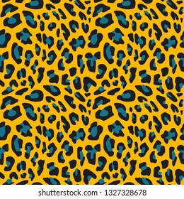 Seamless vector decorative pattern with leopard print. Background for printing on paper, wallpaper, covers, textiles, fabrics, for decoration, decoupage, scrapbooking and other