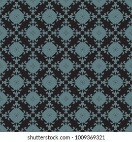 Seamless vector decorative pattern with ornament. Background for printing on paper, wallpaper, covers, textiles, fabrics, for decoration, decoupage, scrapbooking and other. grey and black.
