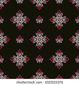 Seamless vector decorative pattern with ornament. Background for printing on paper, wallpaper, covers, textiles, fabrics, for decoration, decoupage, scrapbooking and other