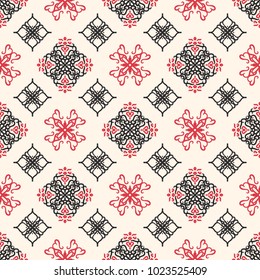 Seamless vector decorative pattern with ornament. Background for printing on paper, wallpaper, covers, textiles, fabrics, for decoration, decoupage, scrapbooking and other