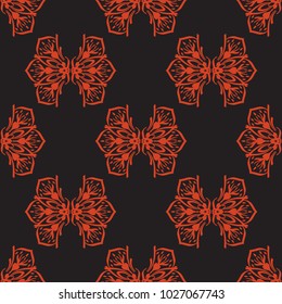 Seamless vector decorative pattern with ornament. Background for printing on paper, wallpaper, covers, textiles, fabrics, for decoration, decoupage, scrapbooking and other
