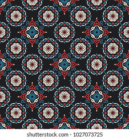 Seamless vector decorative pattern with ornament. Background for printing on paper, wallpaper, covers, textiles, fabrics, for decoration, decoupage, scrapbooking and other
