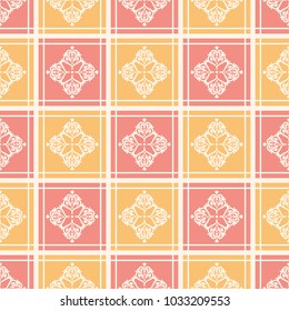 Seamless vector decorative pattern with ornament. Background for printing on paper, wallpaper, covers, textiles, fabrics, for decoration, decoupage, scrapbooking and other