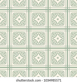 Seamless vector decorative pattern with ornament. Background for printing on paper, wallpaper, covers, textiles, fabrics, for decoration, decoupage, scrapbooking and other