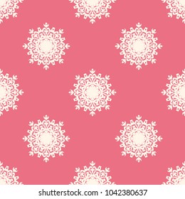 Seamless vector decorative pattern with ornament. Background for printing on paper, wallpaper, covers, textiles, fabrics, for decoration, decoupage, scrapbooking and other
