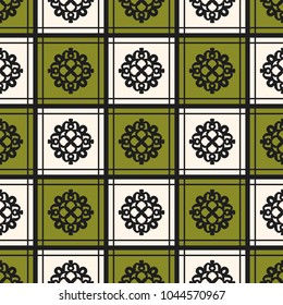 Seamless vector decorative pattern with ornament. Background for printing on paper, wallpaper, covers, textiles, fabrics, for decoration, decoupage, scrapbooking and other