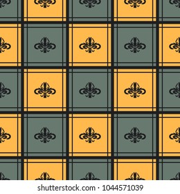 Seamless vector decorative pattern with ornament. Background for printing on paper, wallpaper, covers, textiles, fabrics, for decoration, decoupage, scrapbooking and other