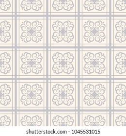 Seamless vector decorative pattern with ornament. Background for printing on paper, wallpaper, covers, textiles, fabrics, for decoration, decoupage, scrapbooking and other