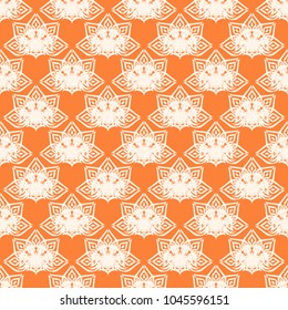 Seamless vector decorative pattern with ornament. Background for printing on paper, wallpaper, covers, textiles, fabrics, for decoration, decoupage, scrapbooking and other