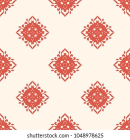 Seamless vector decorative pattern with ornament. Background for printing on paper, wallpaper, covers, textiles, fabrics, for decoration, decoupage, scrapbooking and other