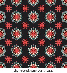 Seamless vector decorative pattern with ornament. Background for printing on paper, wallpaper, covers, textiles, fabrics, for decoration, decoupage, scrapbooking and other