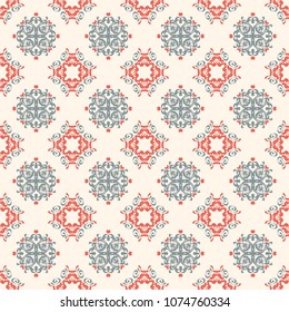 Seamless vector decorative pattern with ornament. Background for printing on paper, wallpaper, covers, textiles, fabrics, for decoration, decoupage, scrapbooking and other