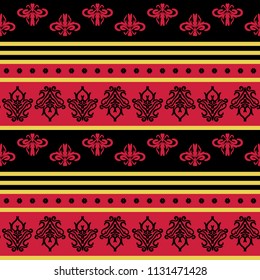 Seamless vector decorative pattern with ornament. Background for printing on paper, wallpaper, covers, textiles, fabrics, for decoration, decoupage, scrapbooking and other