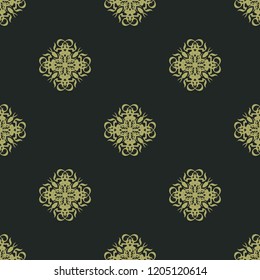 Seamless vector decorative pattern with ornament. Background for printing on paper, wallpaper, covers, textiles, fabrics, for decoration, decoupage, scrapbooking and other
