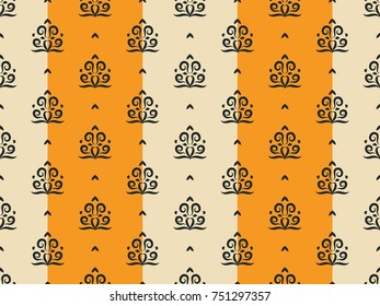 Seamless vector decorative pattern with ornament. Background for printing on paper, wallpaper, covers, textiles, fabrics, for decoration, decoupage, scrapbooking and other