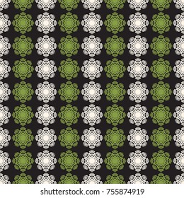 Seamless vector decorative pattern with ornament. Background for printing on paper, wallpaper, covers, textiles, fabrics, for decoration, decoupage, scrapbooking and other