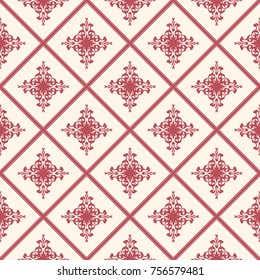 Seamless vector decorative pattern with ornament. Background for printing on paper, wallpaper, covers, textiles, fabrics, for decoration, decoupage, scrapbooking and other