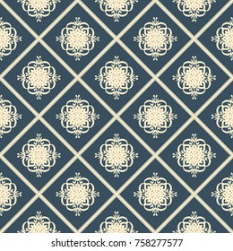 Seamless vector decorative pattern with ornament. Background for printing on paper, wallpaper, covers, textiles, fabrics, for decoration, decoupage, scrapbooking and other