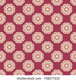 Seamless vector decorative pattern with ornament. Background for printing on paper, wallpaper, covers, textiles, fabrics, for decoration, decoupage, scrapbooking and other