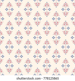 Seamless vector decorative pattern with ornament. Background for printing on paper, wallpaper, covers, textiles, fabrics, for decoration, decoupage, scrapbooking and other