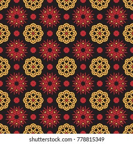 Seamless vector decorative pattern with ornament. Background for printing on paper, wallpaper, covers, textiles, fabrics, for decoration, decoupage, scrapbooking and other