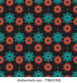 Seamless vector decorative pattern with ornament. Background for printing on paper, wallpaper, covers, textiles, fabrics, for decoration, decoupage, scrapbooking and other