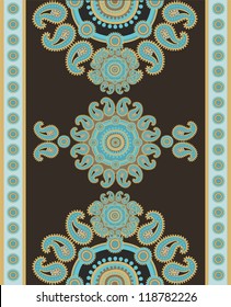 Seamless vector decorative pattern with paisley ornament