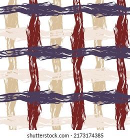 Seamless vector decorative pattern. Scottish cage.  Cool Distress Trace.