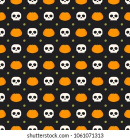 Seamless vector decorative pattern with skulls. Background for printing on paper, wallpaper, covers, textiles, fabrics, for decoration, decoupage, scrapbooking and other