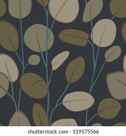 Seamless vector decorative pattern with stylish color abstract leaves