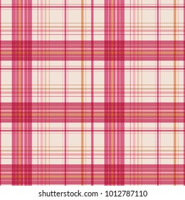 Seamless vector decorative pattern. Textile design in a cage. Background for printing, decor, interior, needlework, covers, fabrics, paper, wallpapers and other materials.