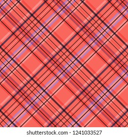 Seamless vector decorative pattern. Textile design in a cage. Background for printing, decor, interior, needlework, covers, fabrics, paper, wallpapers and other materials.