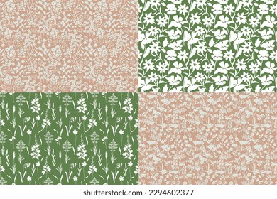 Seamless vector decorative patterns set
