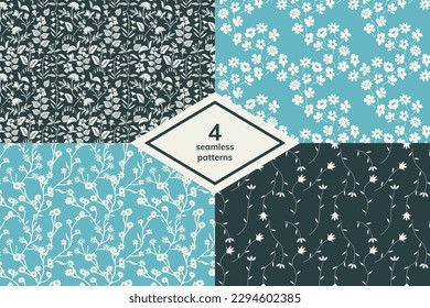 Seamless vector decorative patterns set