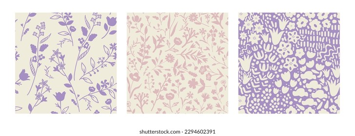 Seamless vector decorative patterns set