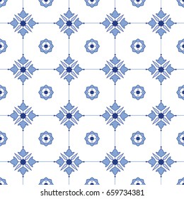 Seamless vector delftware pattern