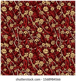 Seamless vector design. Beautiful floral Chinese style background.