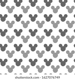 Seamless vector design of gray polka dots in different shades on a white background, for a hoop, surface, packaging, postcard. Fashionable fun illustration.
