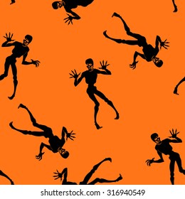 Seamless vector design halloween elements scary zombie background