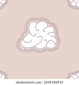 Seamless Vector Design of Large Pink Cloud with Simple Contours