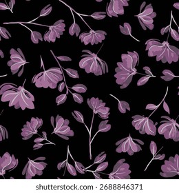  vetor sem costura design flor de magnólia com cor rosa