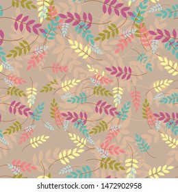 seamless vector design with nature of flower, branch and leaves. Can use for print, template, fabric, presentation, textile, banner, poster, wallpaper, poster, wall art