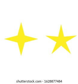 Seamless vector design of a star. Yellow isolated logo. Flat yellowish starry icon.