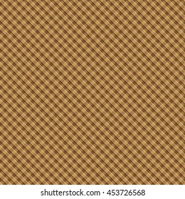 Seamless vector diagonal checkered pattern in golden brown tones. Traditional English pattern. Vintage.
