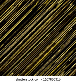 Seamless vector diagonal gold stripes on black background