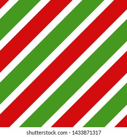 Seamless vector diagonal stripes pattern. Simple design for christmas wrapping, wallpaper, fabric, textile.