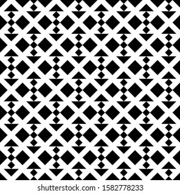 Seamless vector. Diamonds, forms wallpaper. Rhombuses, triangular shapes ornament. Geometric background. Checks, triangles motif. Squares, polygons pattern. Web design illustration, abstract backdrop.