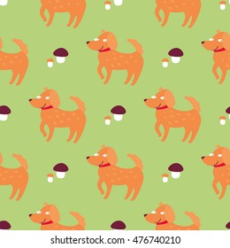 Seamless vector dog pattern