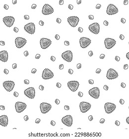 Seamless  vector doodle monochrome pattern