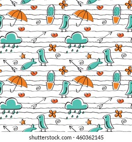 seamless vector doodle pattern